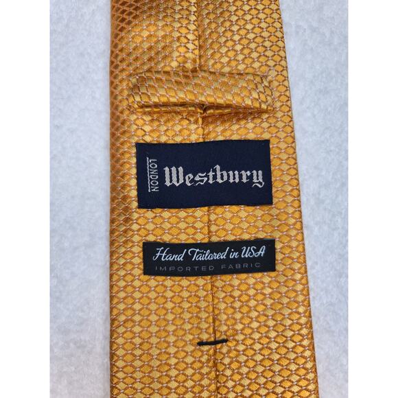Westbury London yellow orange silk tie - 57.5" - Picture 5 of 7
